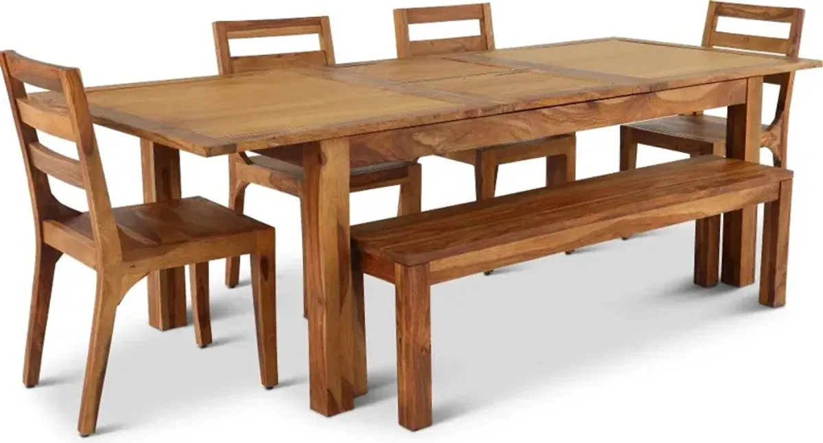 Hidden Haven Natural 6 Piece Dining Set