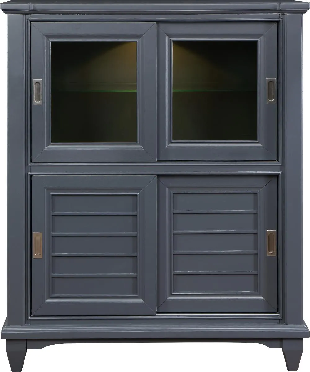 Vista Azul Graphite Gray Curio Cabinet