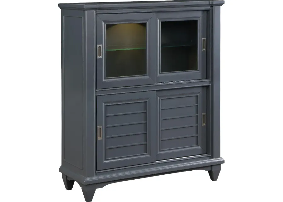 Vista Azul Graphite Gray Curio Cabinet