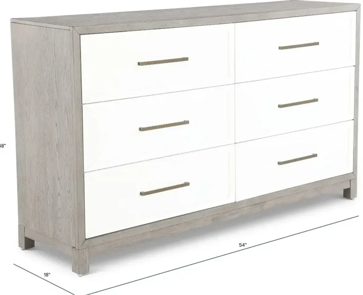 Palmetto Heights White and Gray Dresser