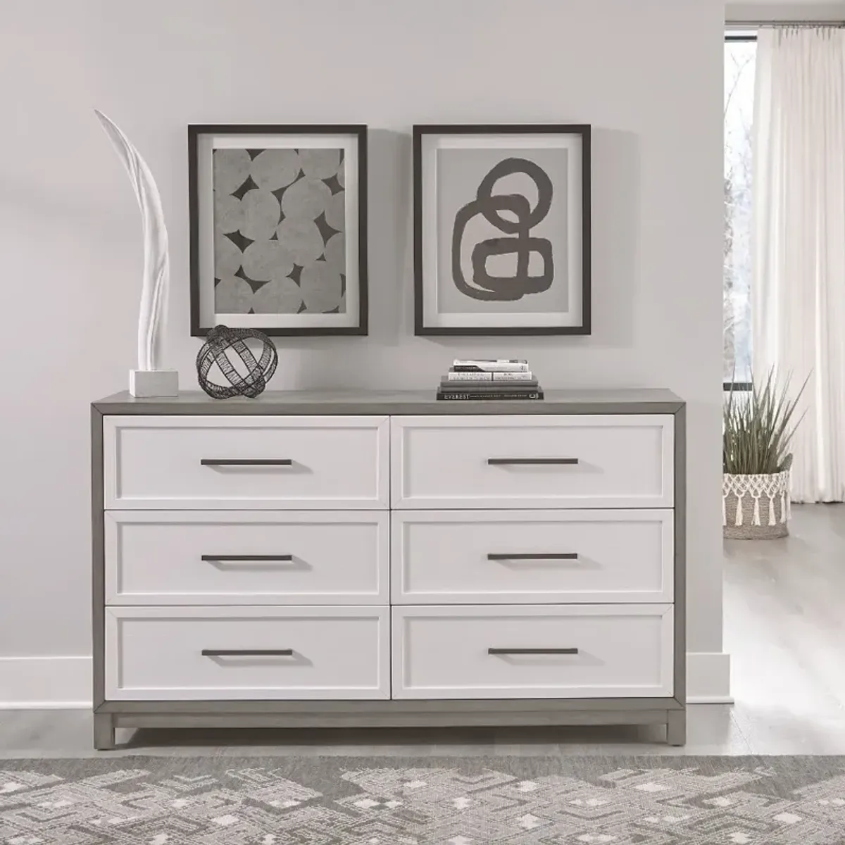 Palmetto Heights White and Gray Dresser