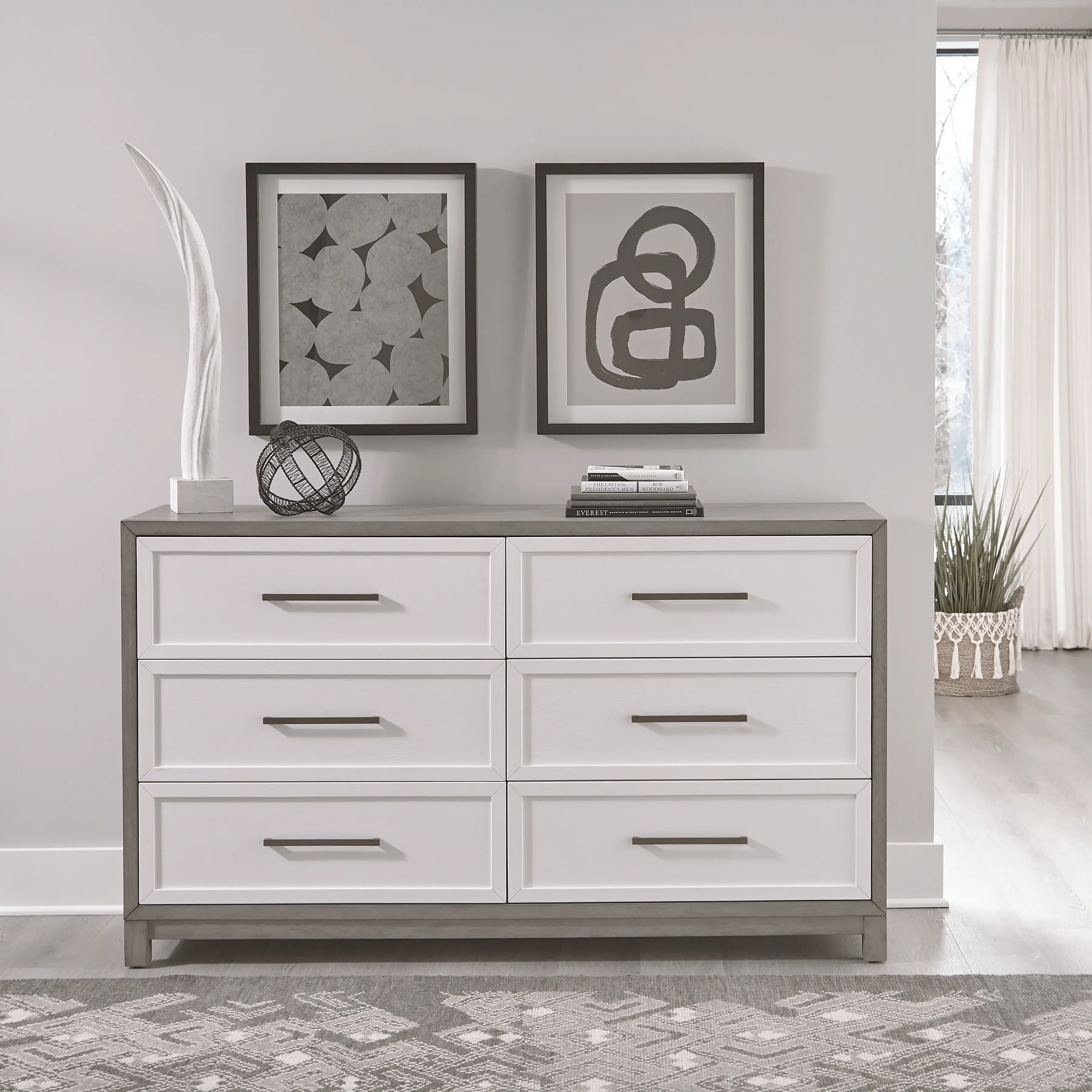Palmetto Heights White and Gray Dresser