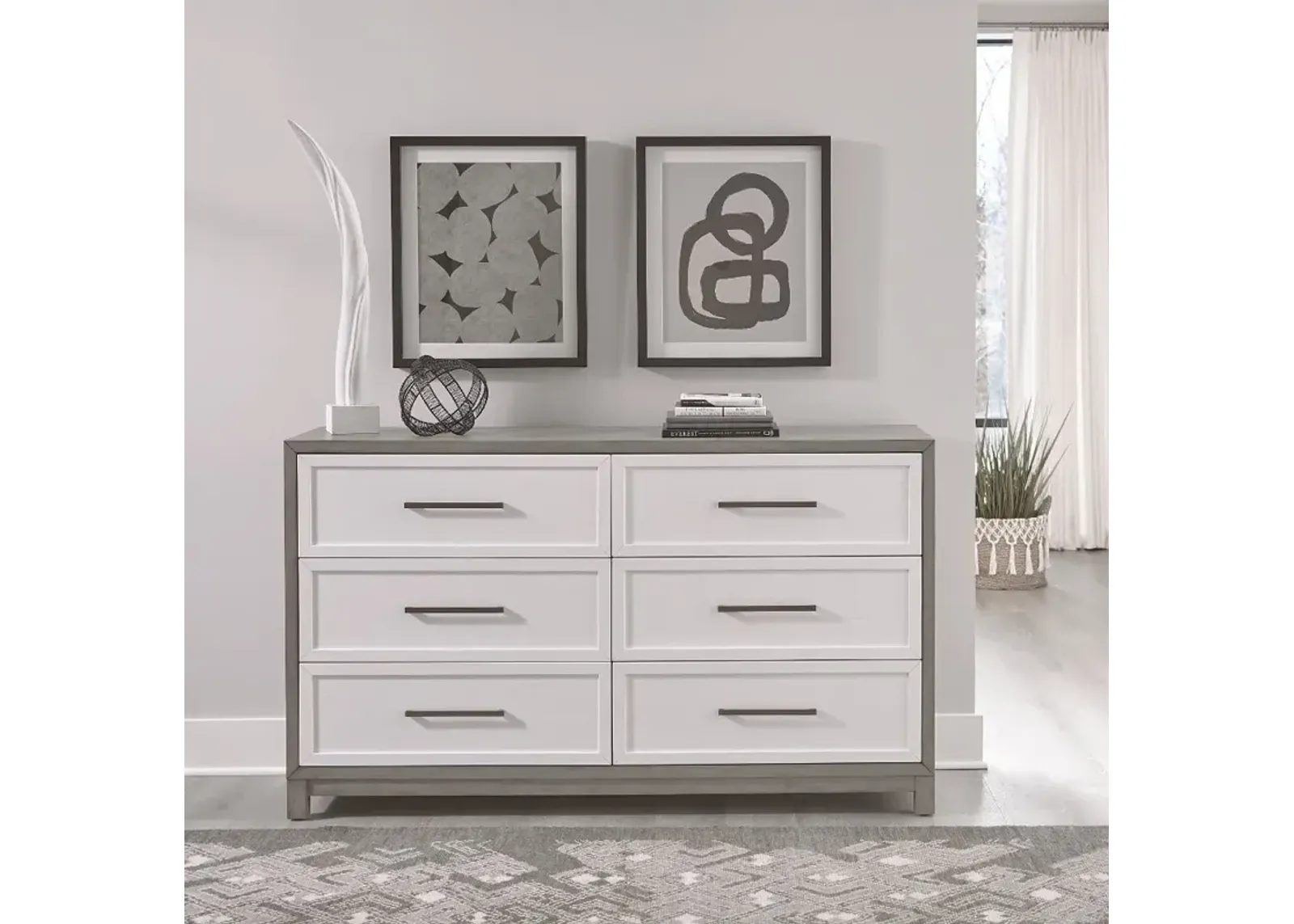 Palmetto Heights White and Gray Dresser