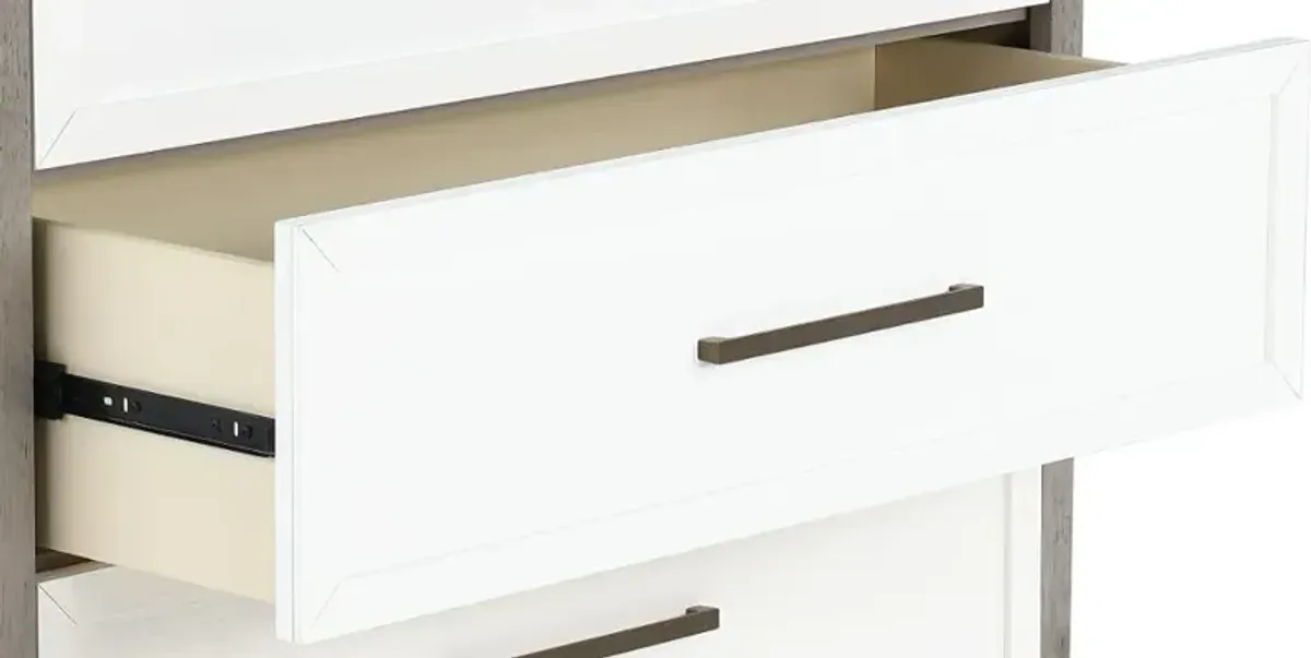 Palmetto Heights White and Gray Chest of Drawers