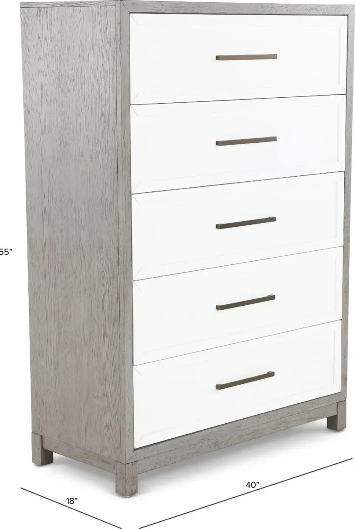 Palmetto Heights White and Gray Chest of Drawers