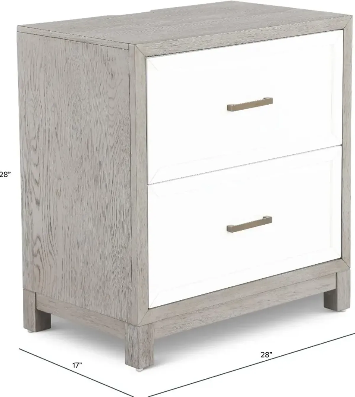 Palmetto Heights White and Gray Nightstand