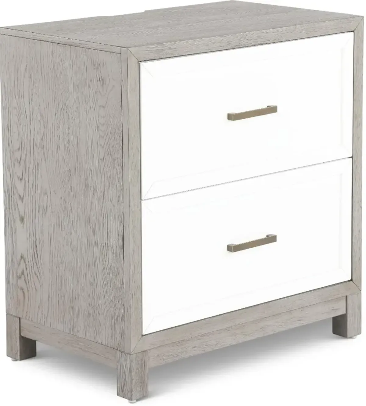 Palmetto Heights White and Gray Nightstand