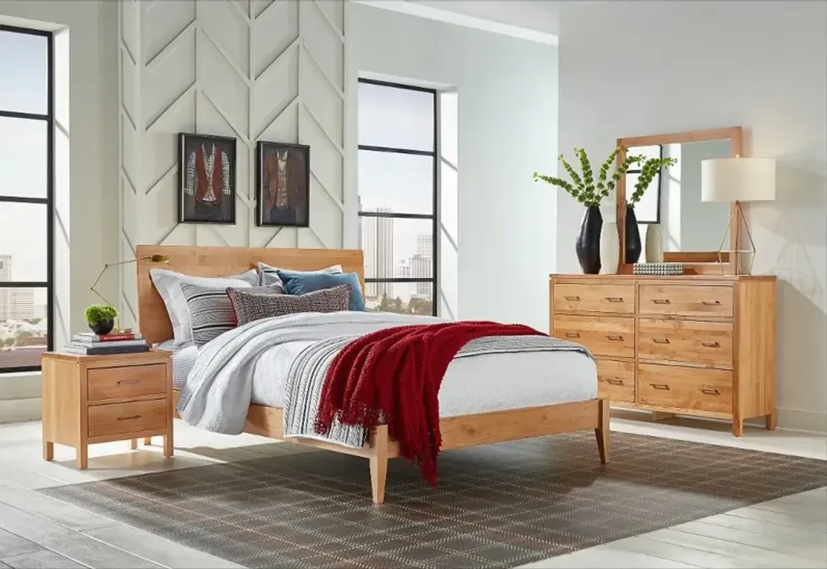 2 West Natural Queen Platform Bed