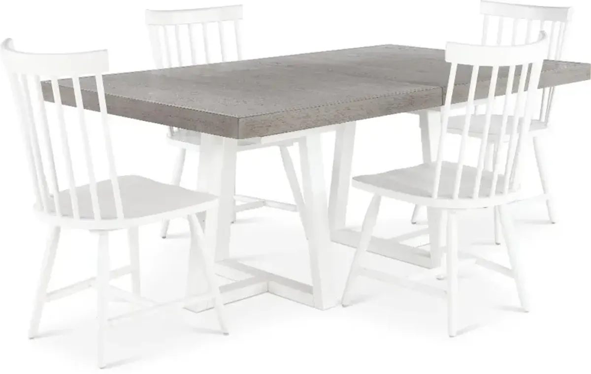 Palmetto Heights Gray and White Dining Table