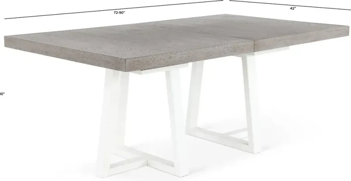 Palmetto Heights Gray and White Dining Table