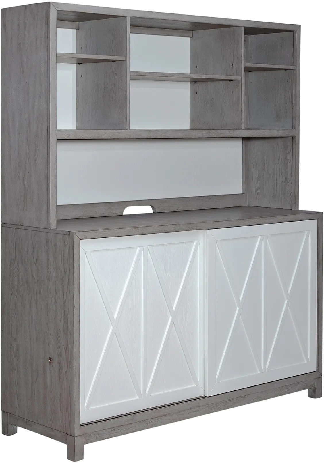 Palmetto Heights White and Gray Server and Hutch