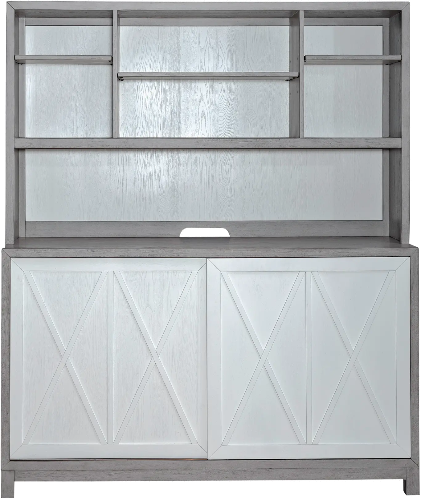 Palmetto Heights White and Gray Server and Hutch