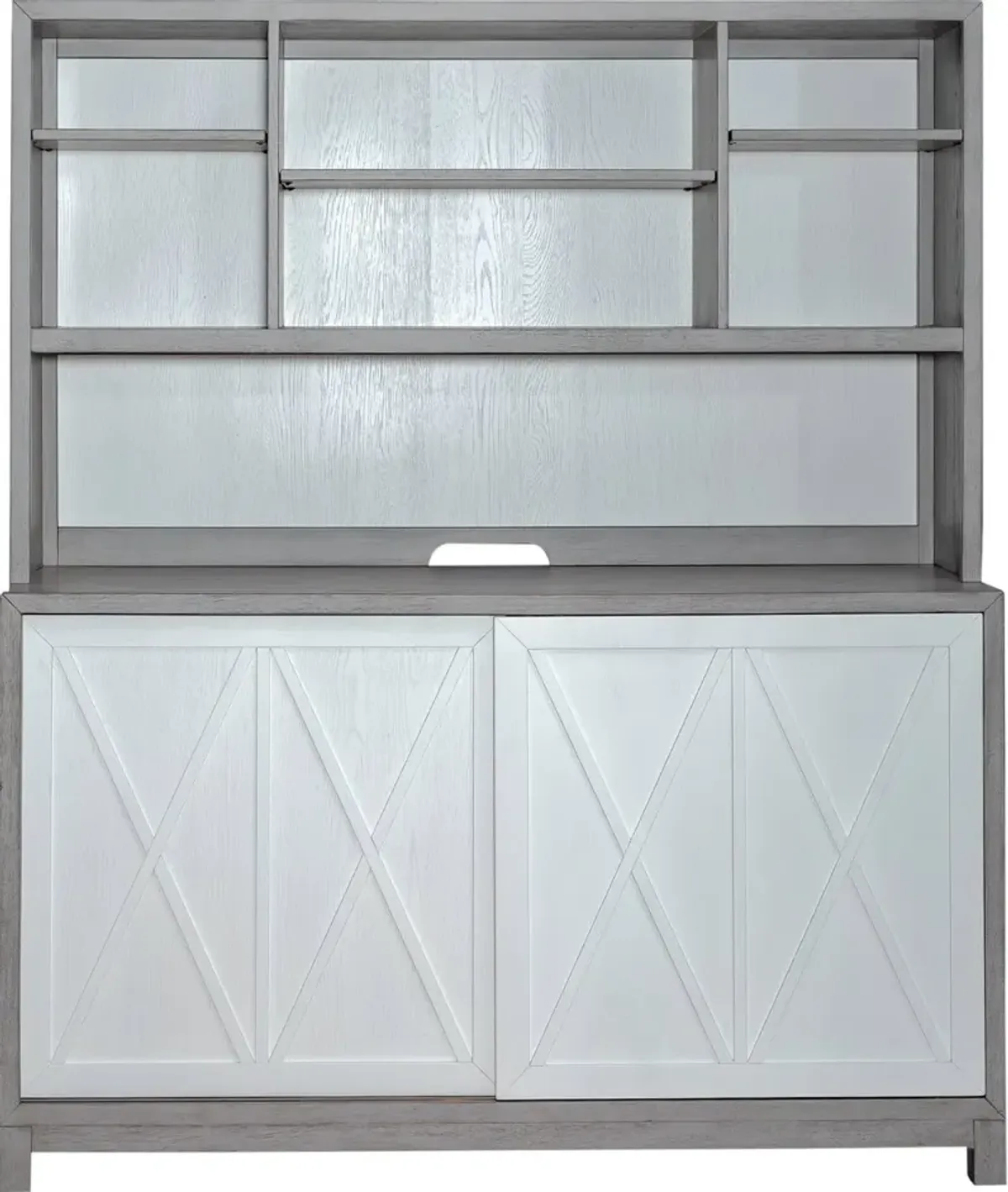 Palmetto Heights White and Gray Server and Hutch