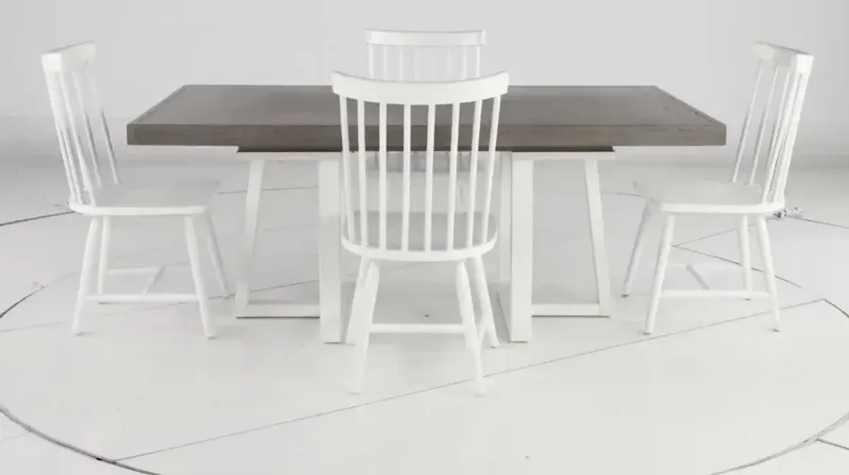 Palmetto Heights White and Gray 5 Piece Dining Set