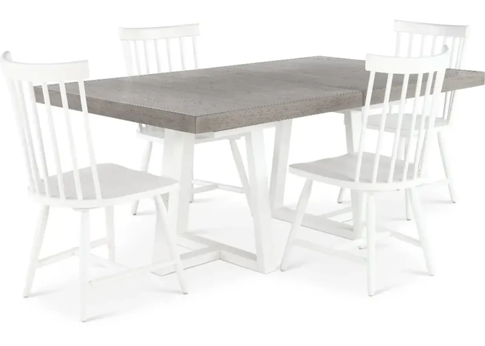 Palmetto Heights White and Gray 5 Piece Dining Set