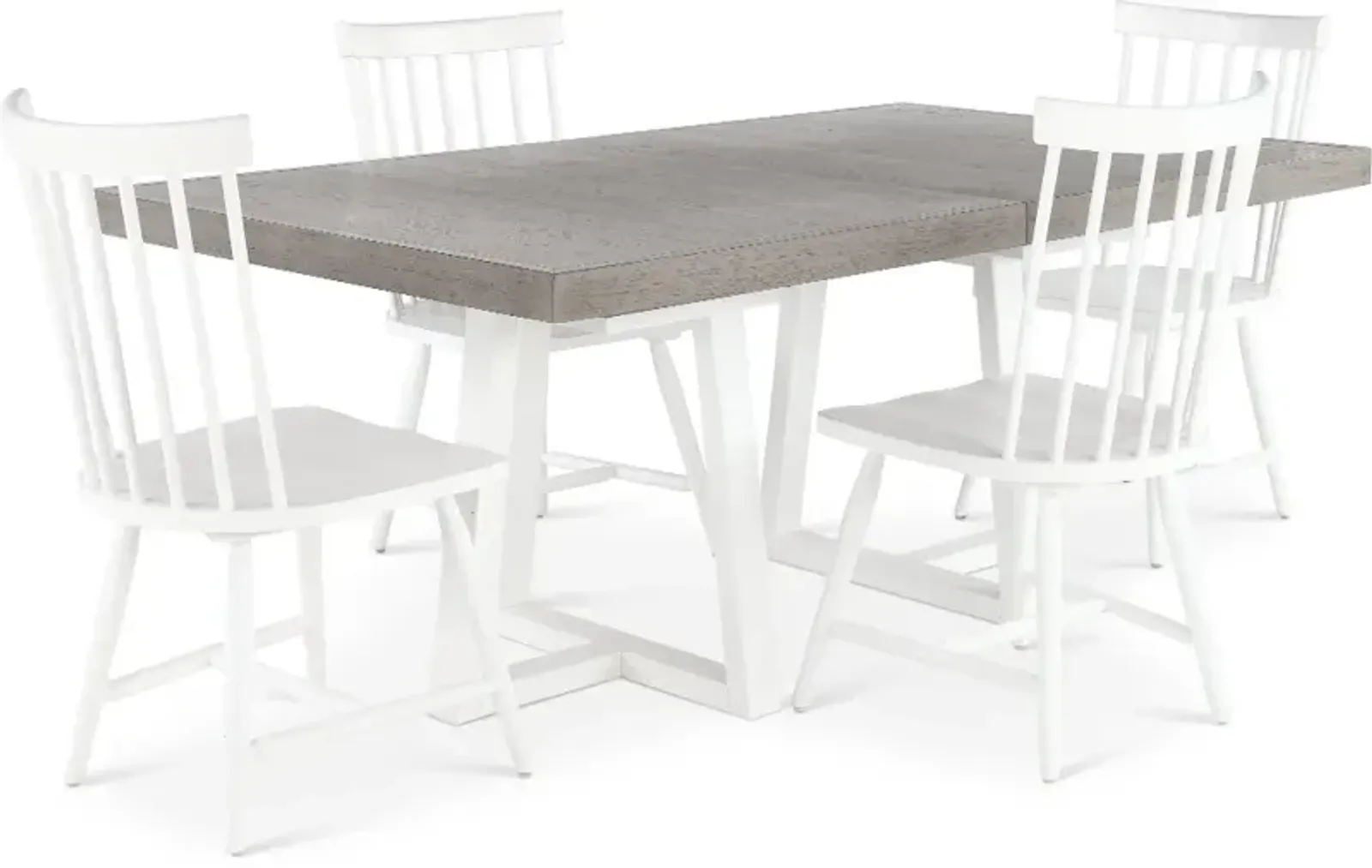 Palmetto Heights White and Gray 5 Piece Dining Set