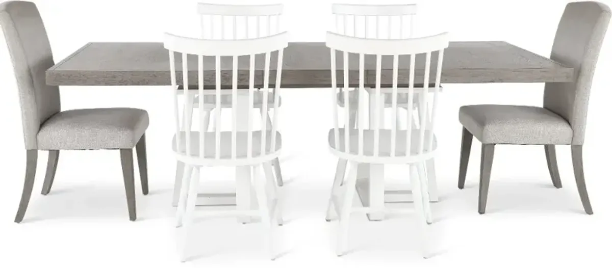 Palmetto Heights White and Gray 7 Piece Dining Set