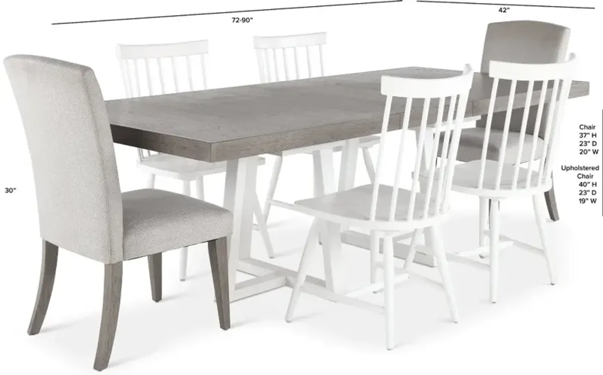 Palmetto Heights White and Gray 7 Piece Dining Set