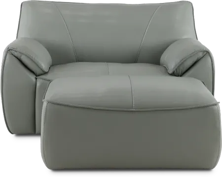 Caesar Gray Leather Chair