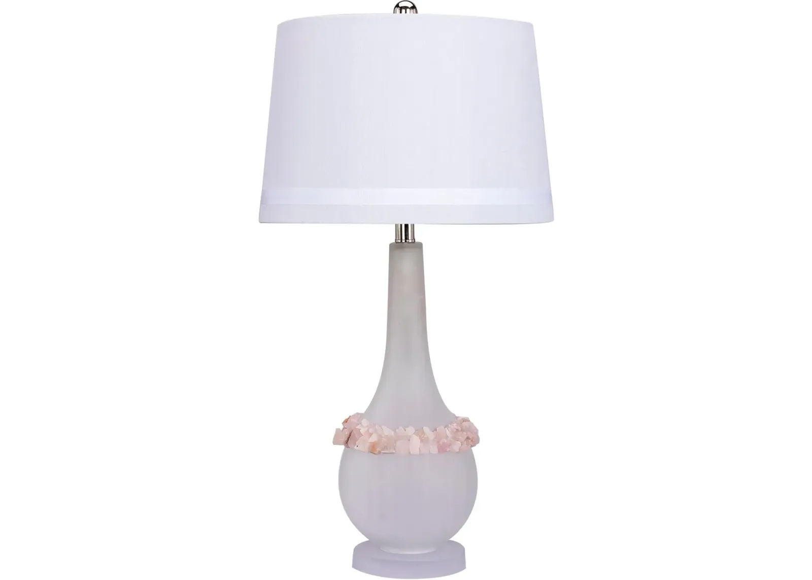 Glass and Pink Stone 3-Way Lamp