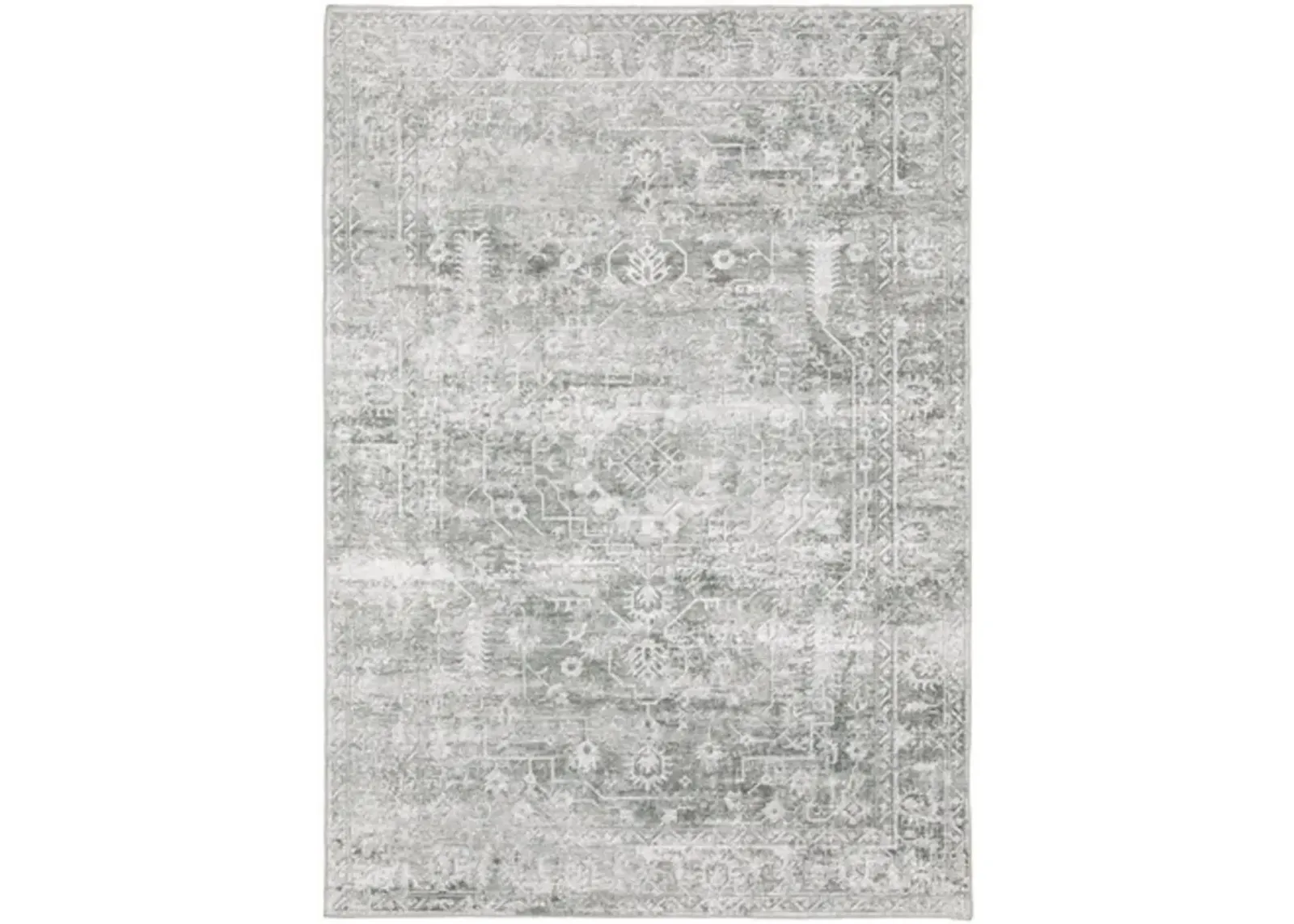 Malibu 2 x 3 Gray and Ivory Washable Area Rug