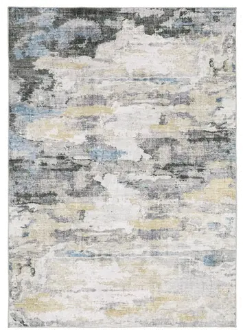 Malibu 2 x 3 Gray Abstract Washable Area Rug