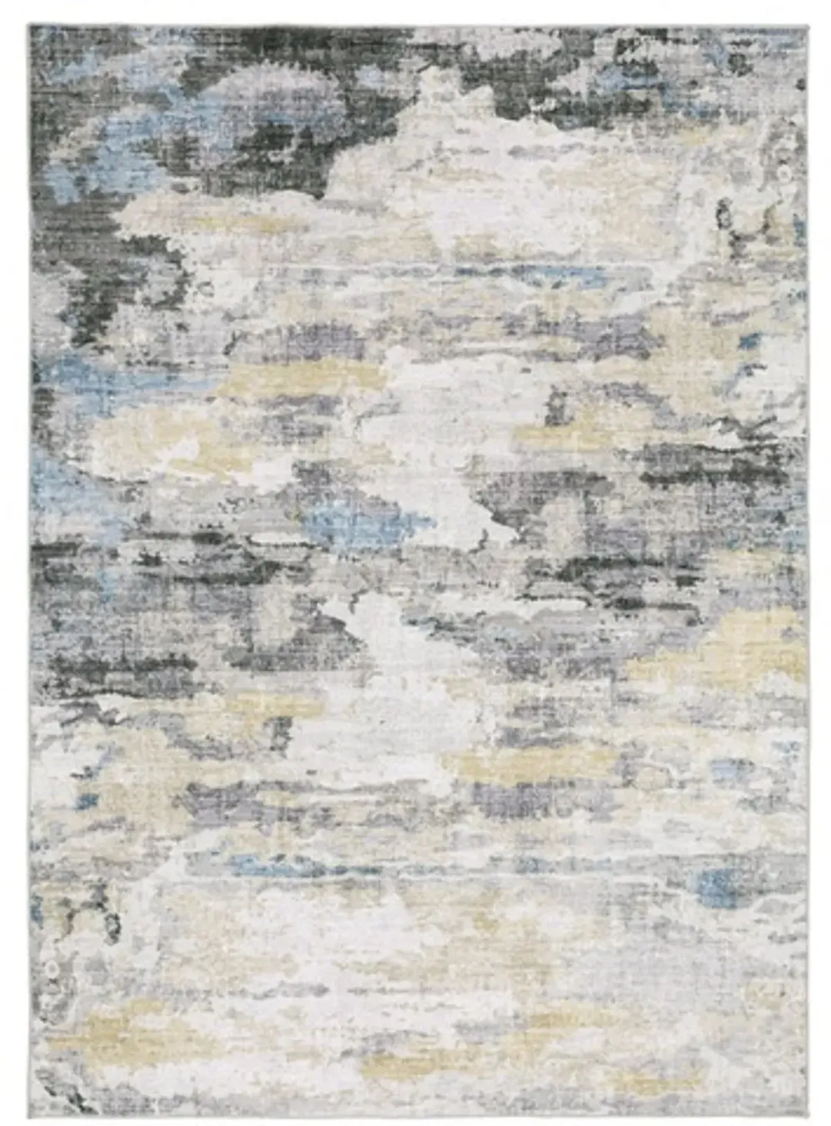 Malibu 2 x 8 Gray Abstract Washable Area Rug