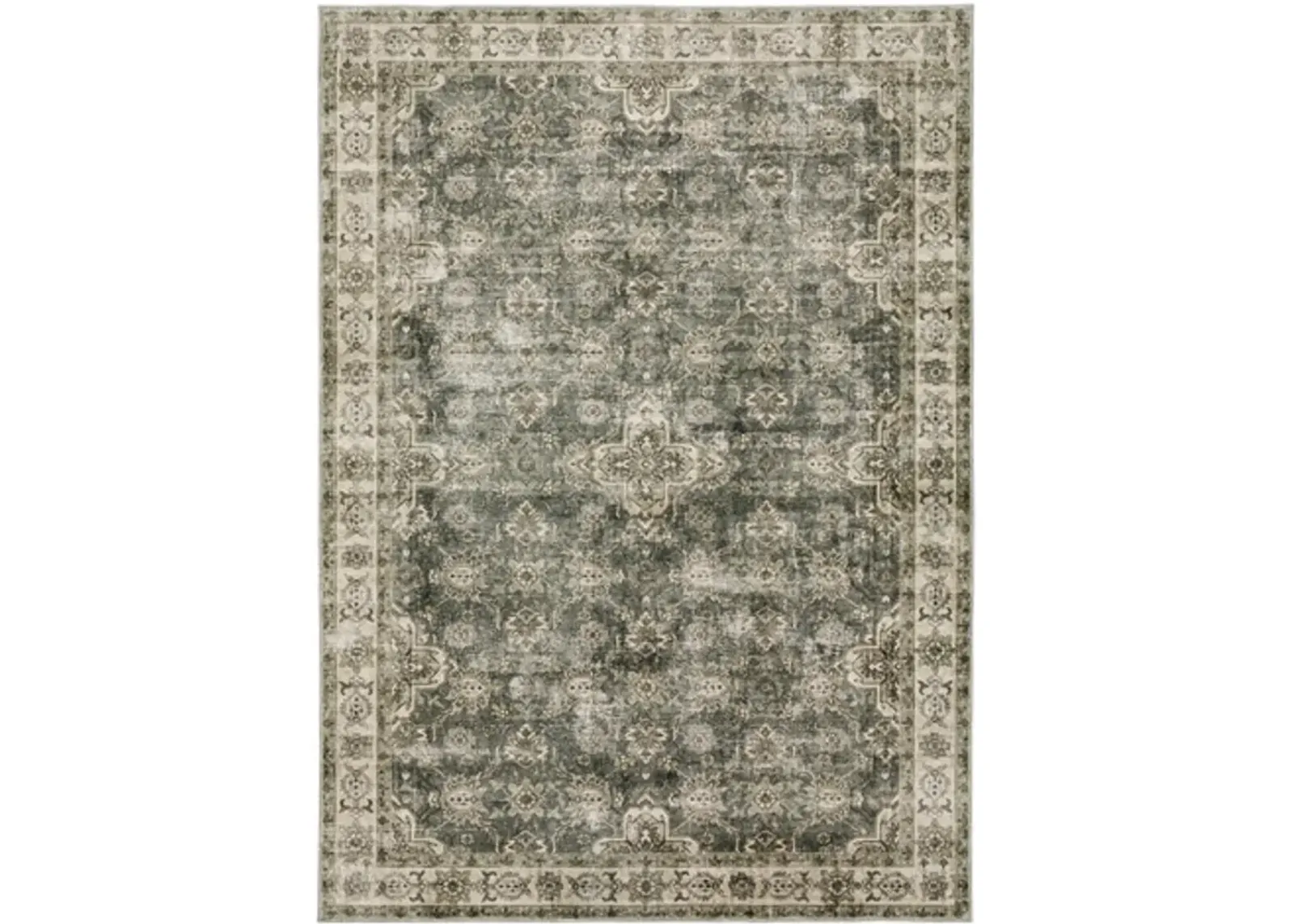 Malibu 2 x 3 Blue and Beige Washable Area Rug