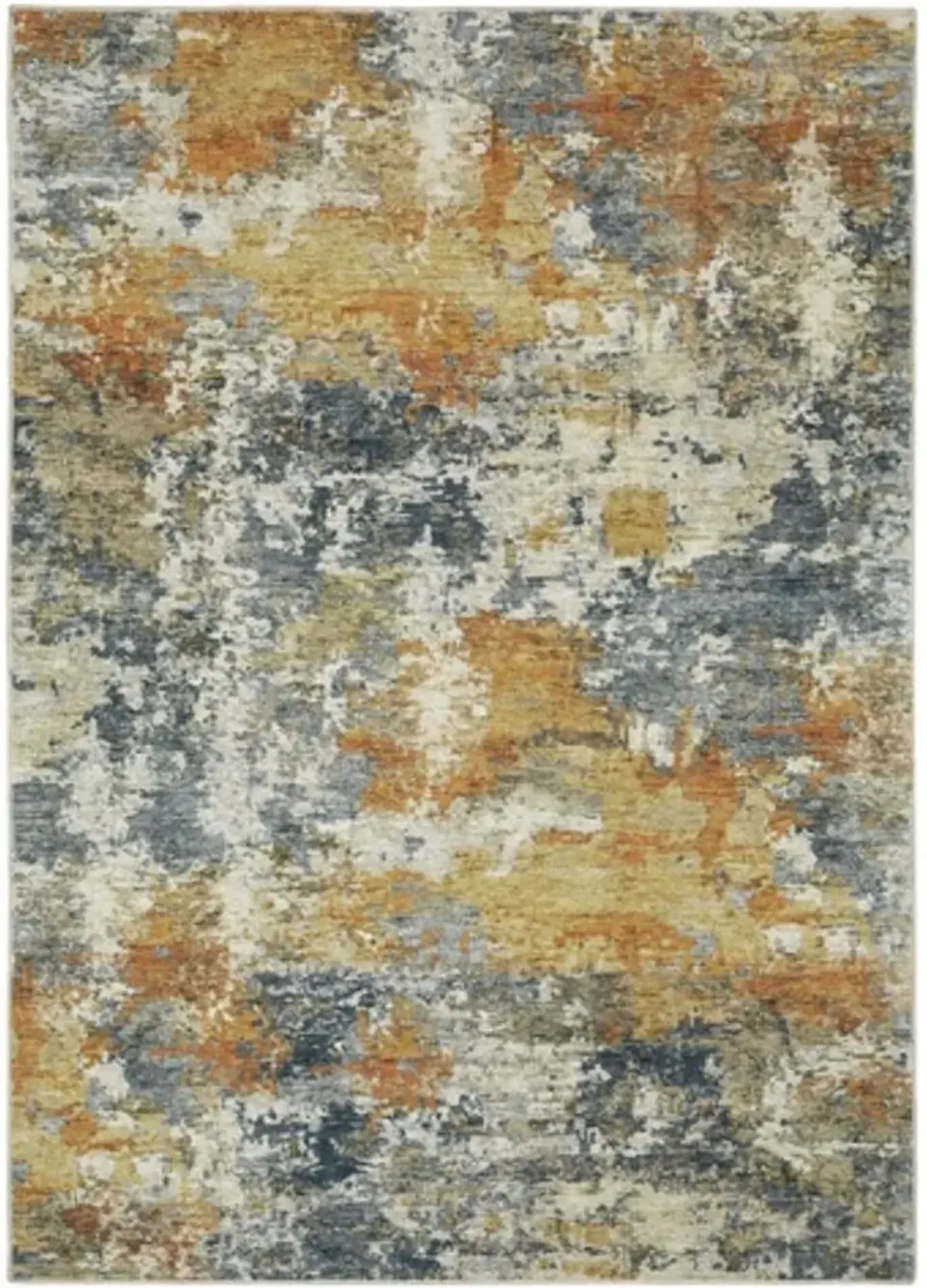 Malibu 5 x 7 Blue and Gold Washable Area Rug