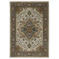 Aberdeen 5 x 8 Ivory and Blue Area Rug