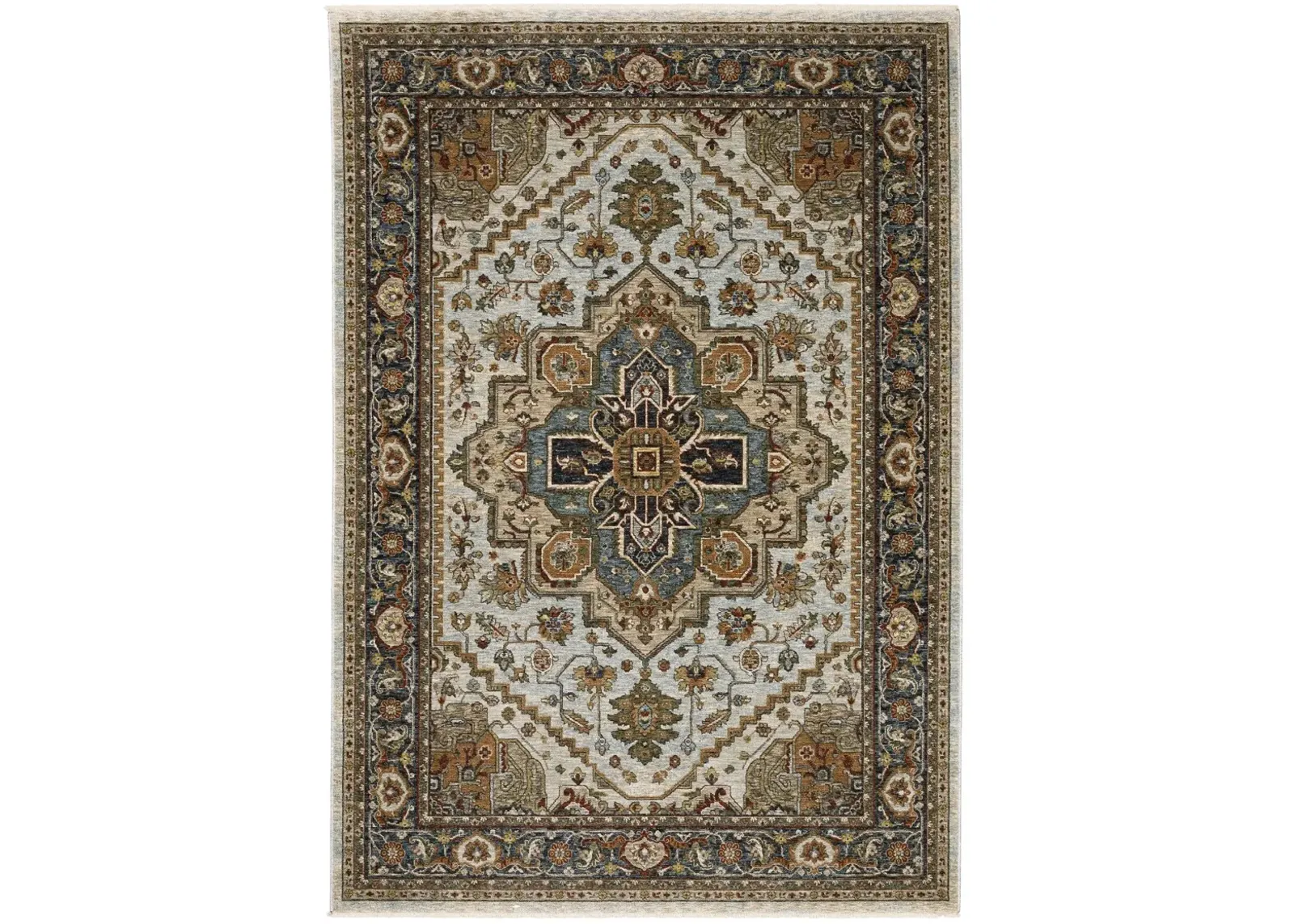 Aberdeen 5 x 8 Ivory and Blue Area Rug