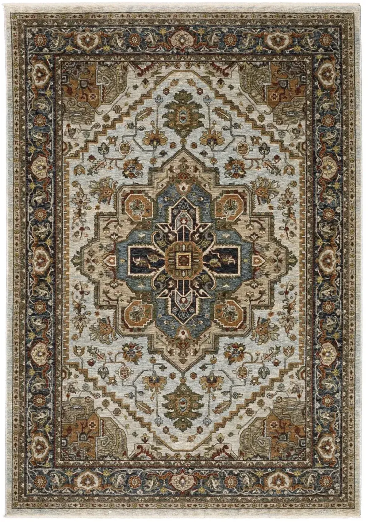 Aberdeen 5 x 8 Ivory and Blue Area Rug