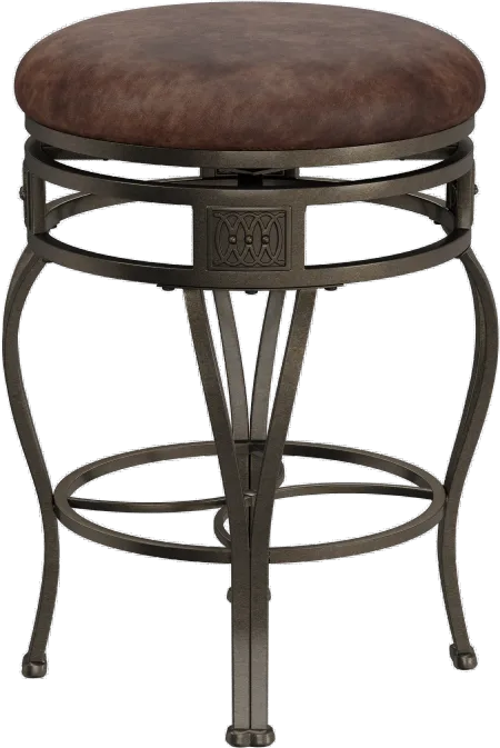 Montello Old Steel and Brown Swivel Counter Height Stool