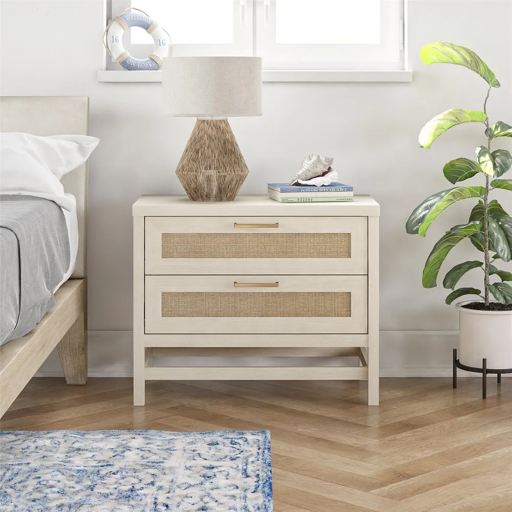 Lennon Ivory Oak Two Drawer Nightstand