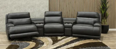 Brooks Charcoal 5-Piece Power Reclining Home Theater Seating