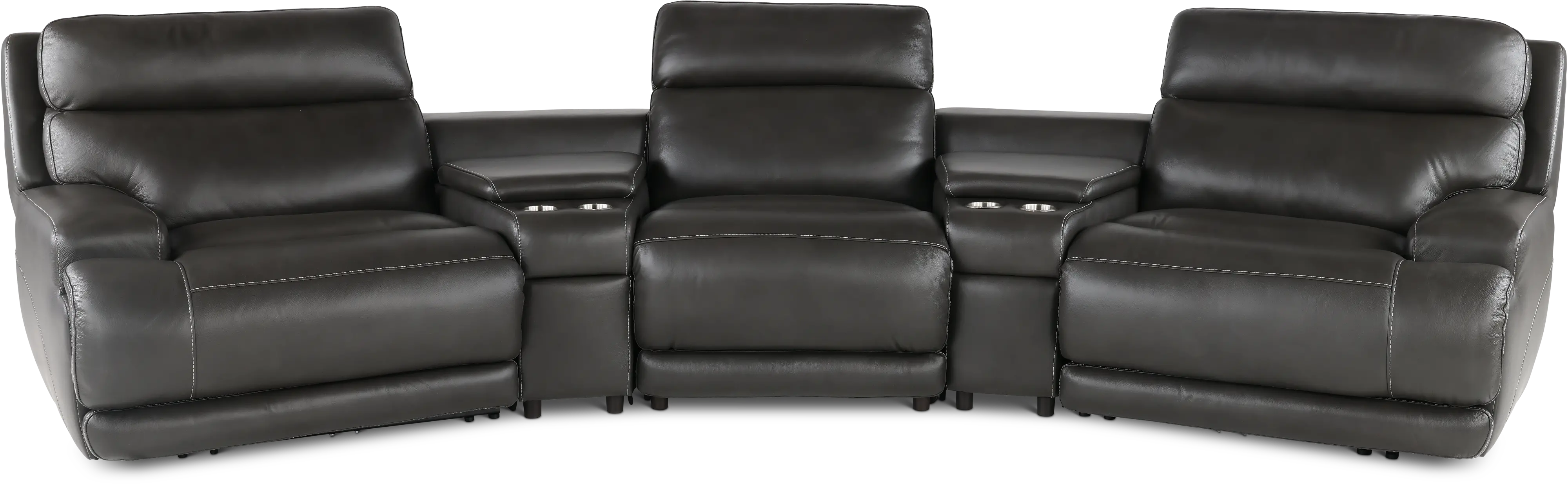 Brooks Charcoal 5-Piece Power Reclining Home Theater Seating