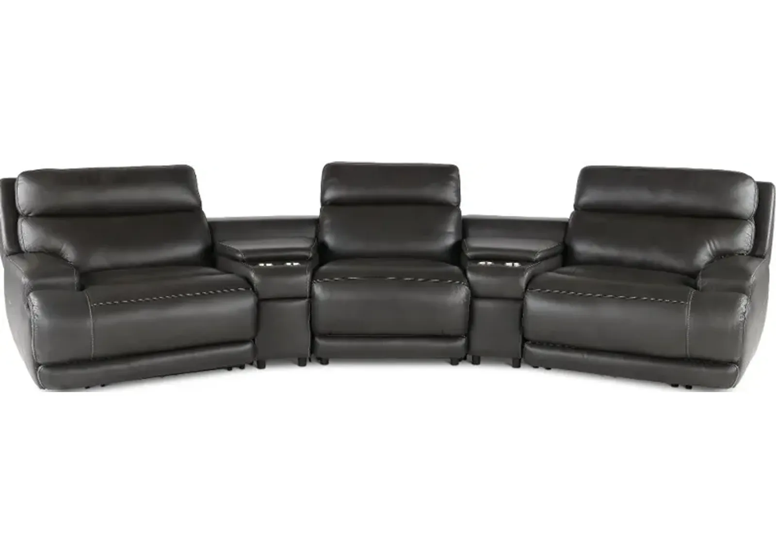 Brooks Charcoal 5-Piece Power Reclining Home Theater Seating