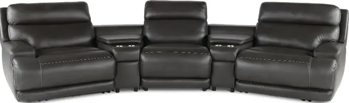 Brooks Charcoal 5-Piece Power Reclining Home Theater Seating