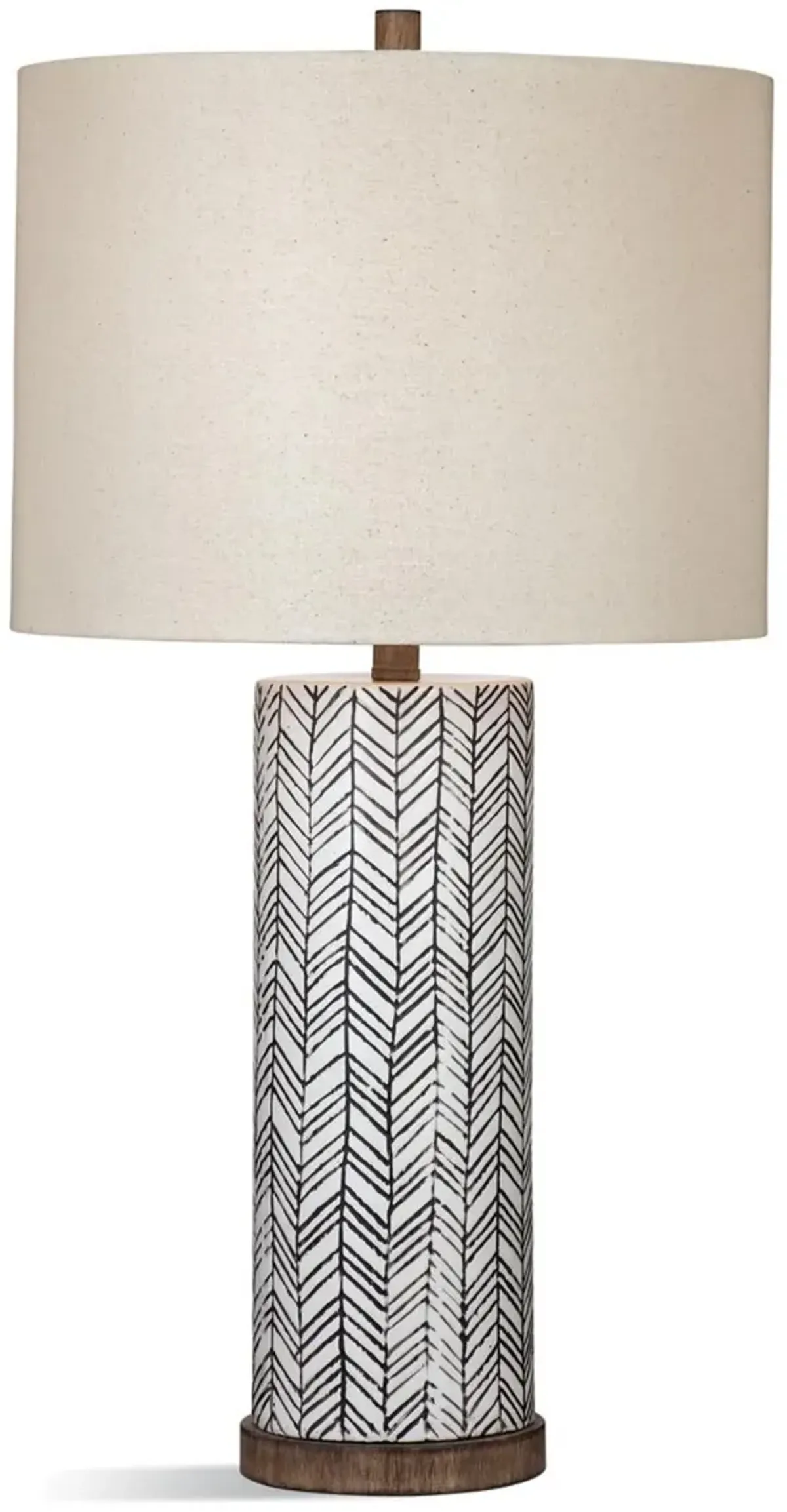 Lauda White and Black Arrow Pattern Table Lamp