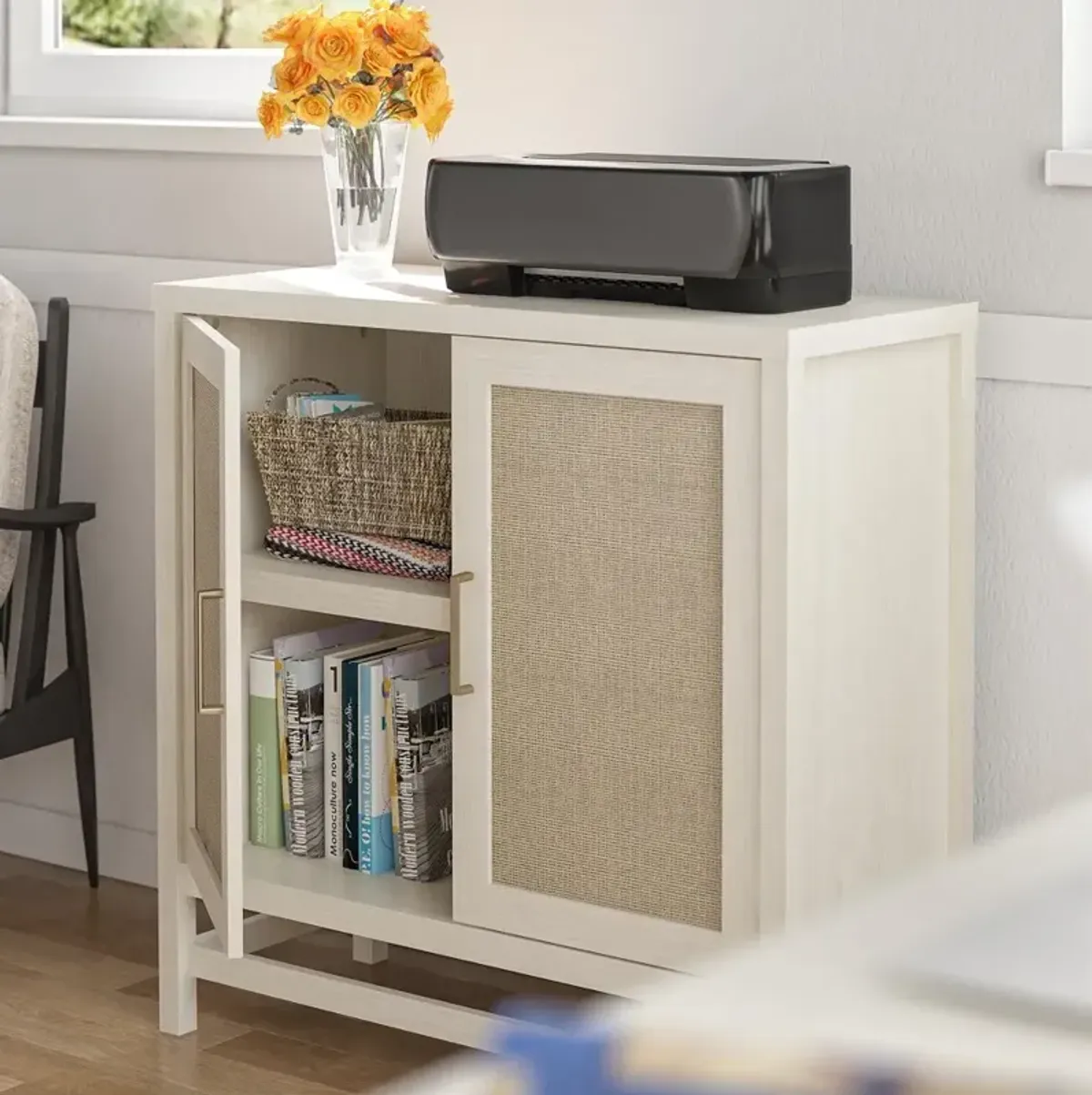 Lennon Ivory Oak Two Door Storage Cabinet