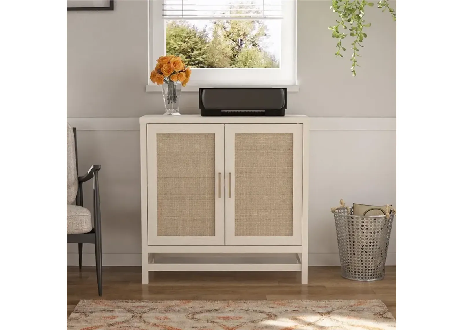 Lennon Ivory Oak Two Door Storage Cabinet