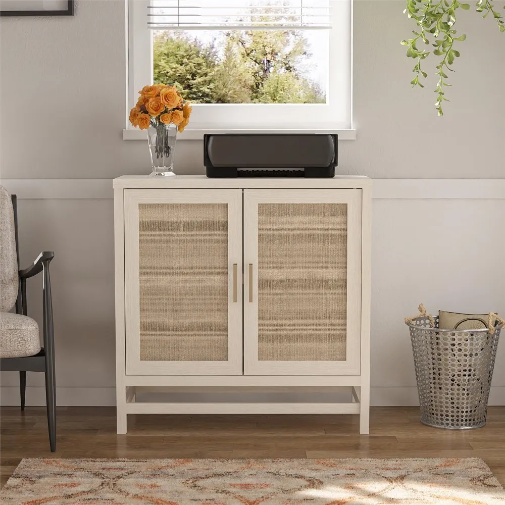 Lennon Ivory Oak Two Door Storage Cabinet