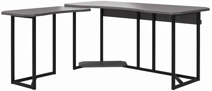 Quest Gray Gaming L-Desk with CPU Stand