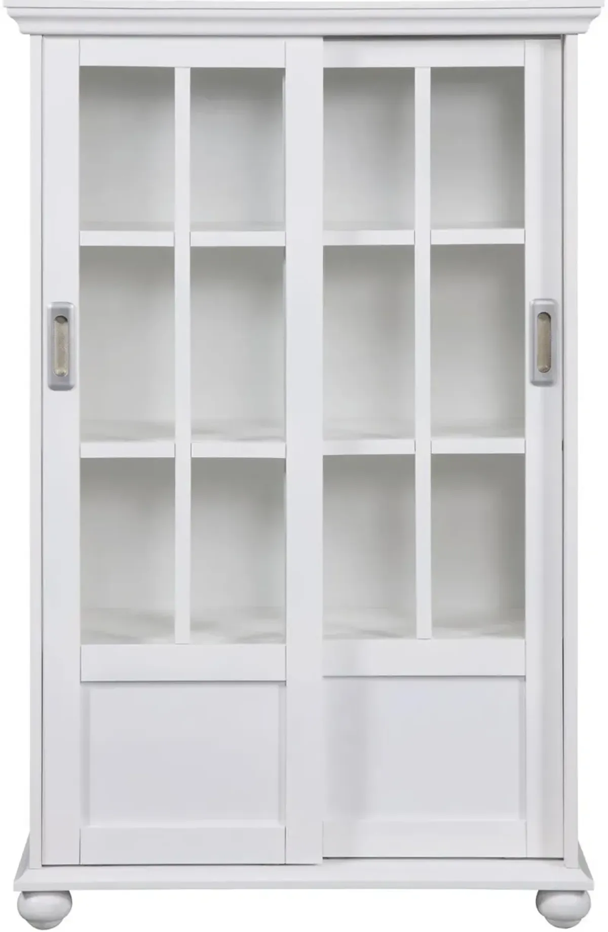 Aaron Lane White Bookcase with Sliding Glass Doors