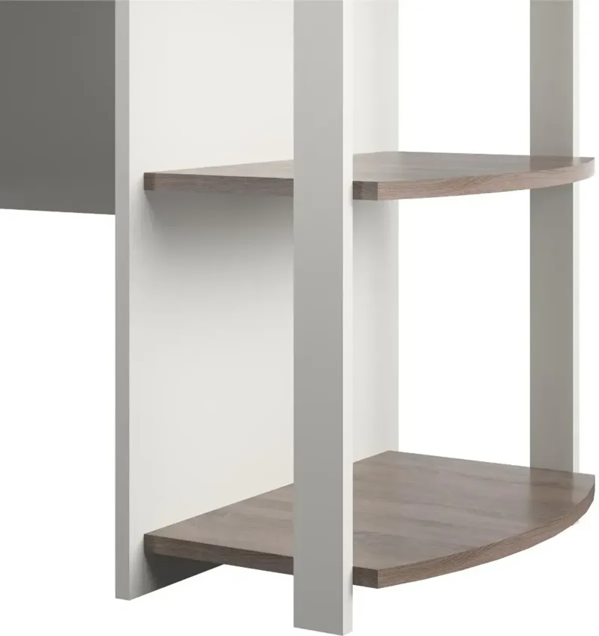 Dakota Traditional White L-Desk with Bookshelves