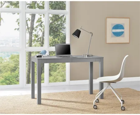 Parsons Large Gray Computer Desk with Two Drawers