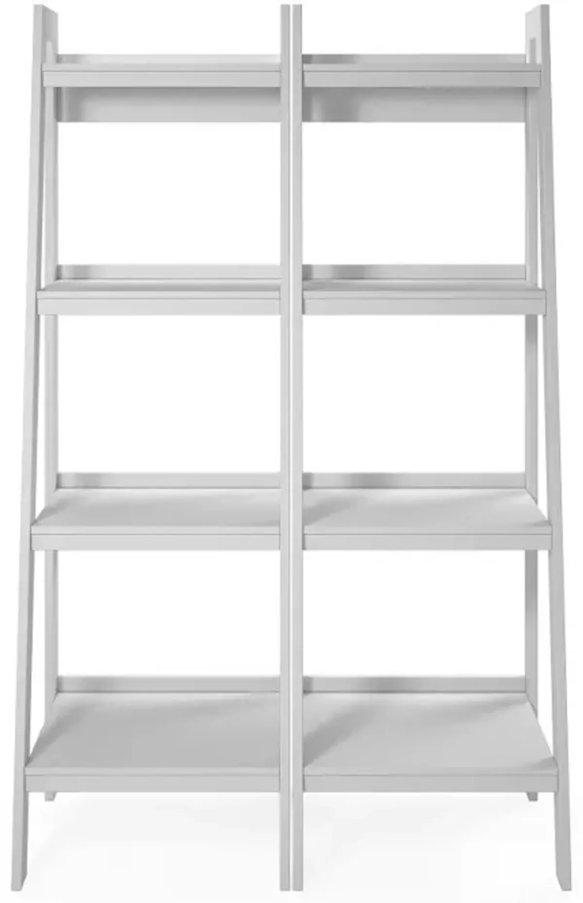 Lawrence White 4-Shelf Ladder Bookcases, Set of 2