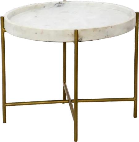 Bella Gold and White Traytop End Table