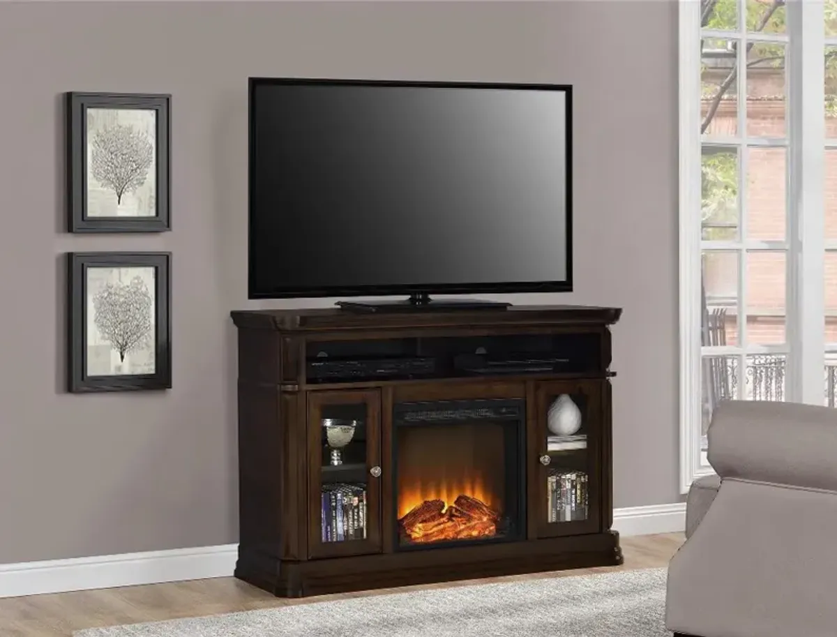 Brooklyn Transitional Espresso Electric Fireplace TV Console