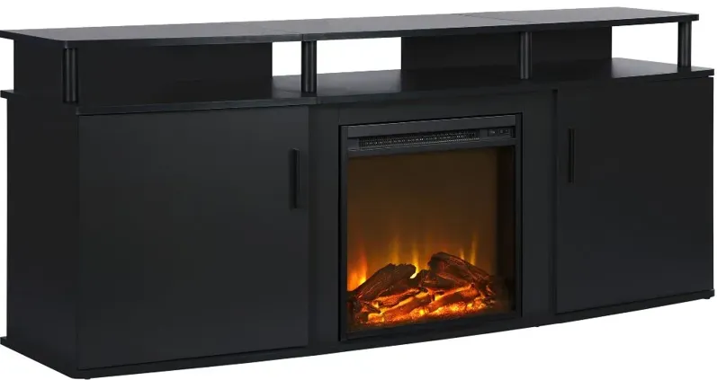 Carson Transitional Black Electric Fireplace TV Console